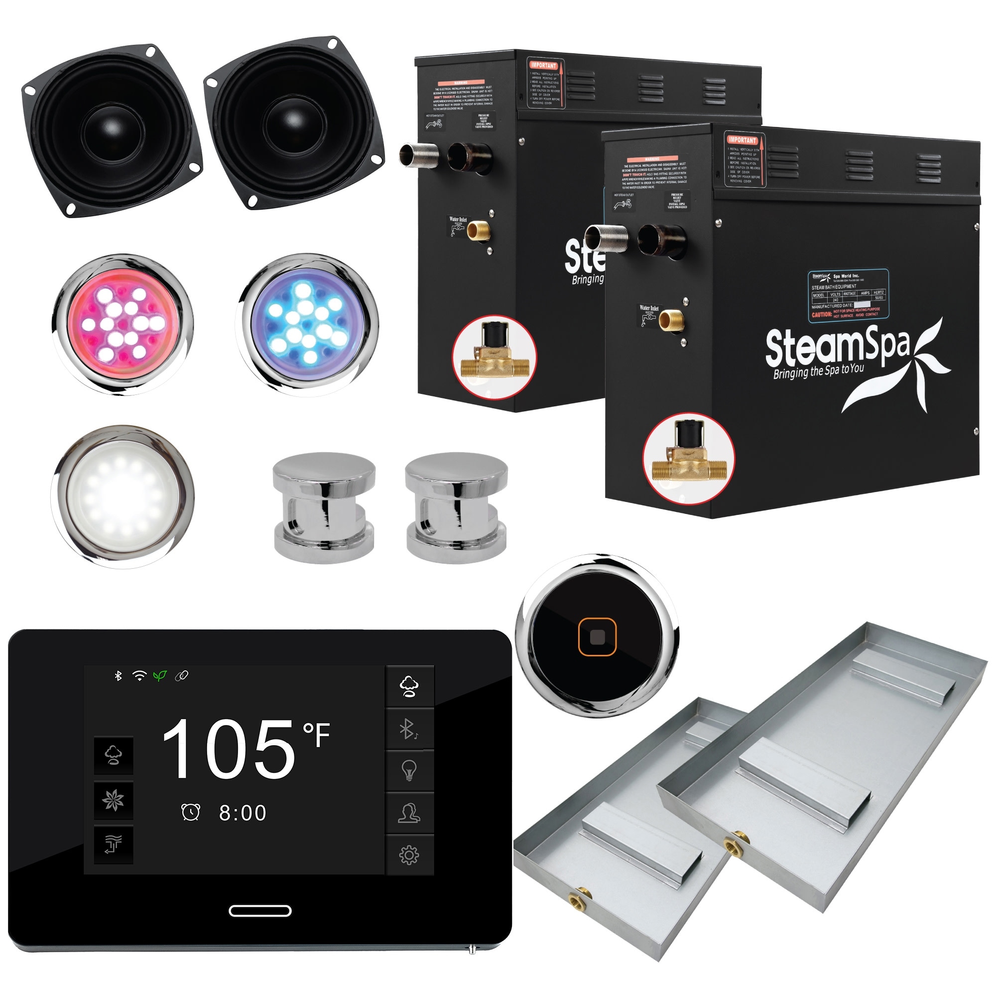 SteamSpa BKT1500-A Black Series Wifi and Bluetooth 15kW QuickStart