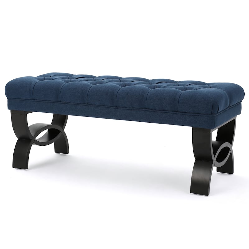 Scarlette Tufted Fabric Ottoman Bench by Christopher Knight Home - 41.00" L x 17.25" W x 16.75" H
