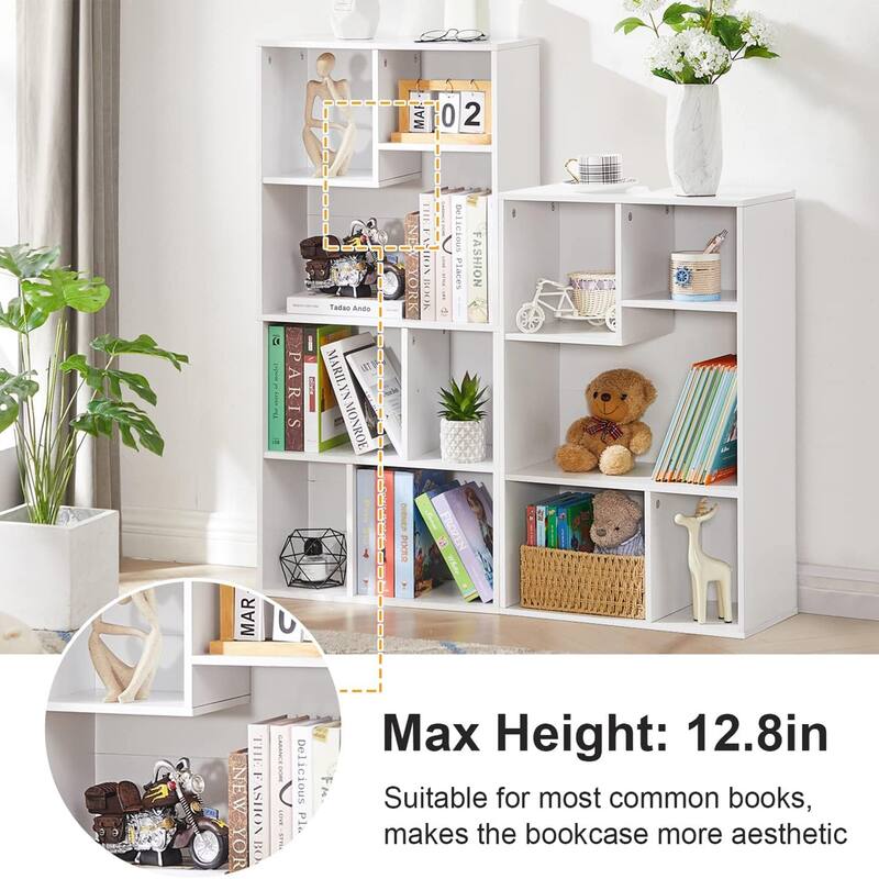 VECELO Wide Wood Organizer Bookcase Sets