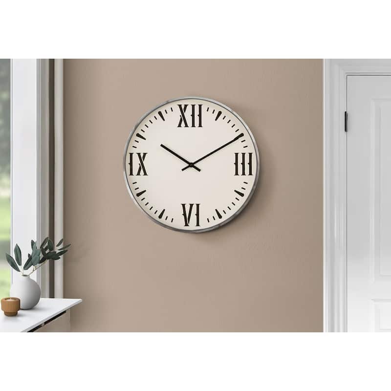 20 in with Solid-Color Dial White Wall Clock - 20 in - White - 20 in