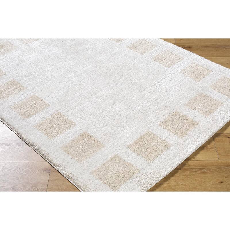 Livabliss Scandinavian Fossay Shag Checkered Washable Area Rug