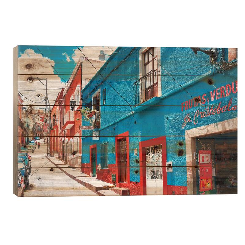 Colorful Street Print On Wood by Philippe Hugonnard - Multi-Color - 18x26x1.5