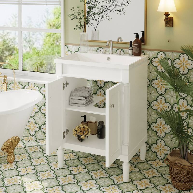 24'' Freestanding Bathroom Vanity Set with Shelf - 24" x 34" in.