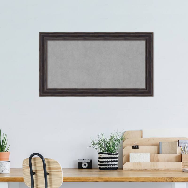 Amanti Art Rustic Pine Brown Narrow Framed Magnetic Board