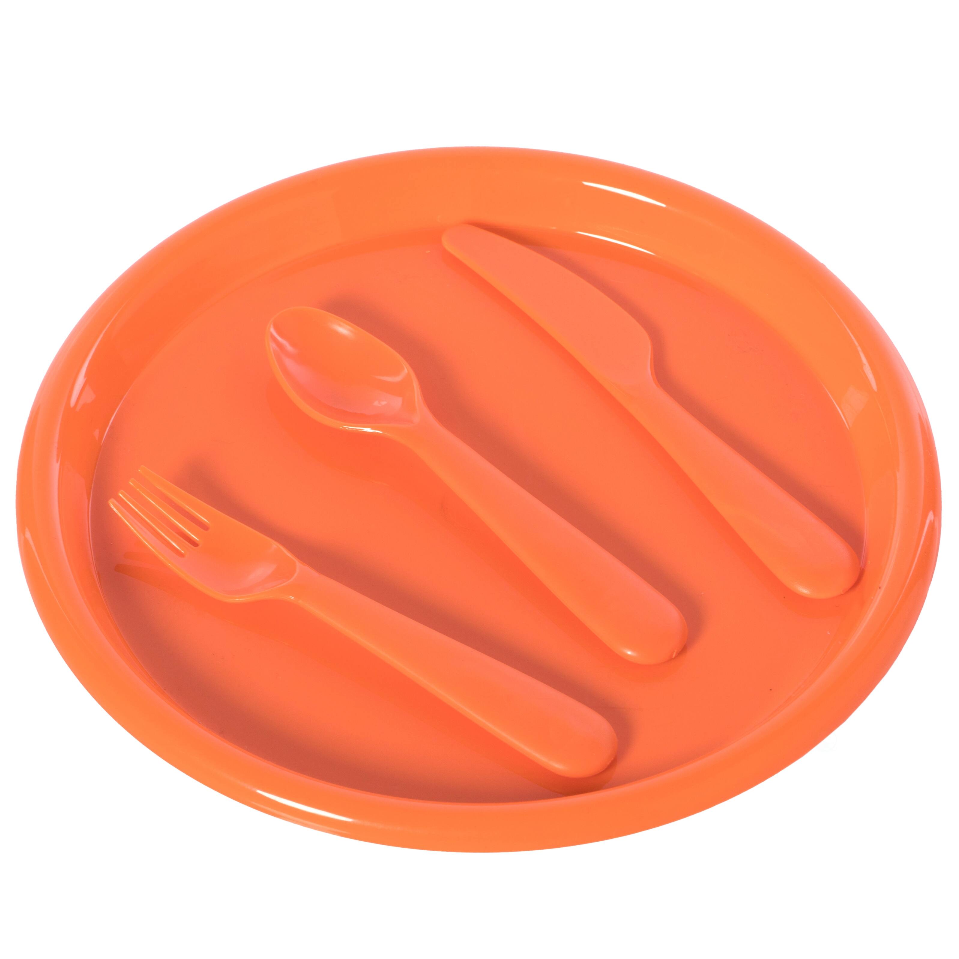 Reusable Cutlery Set of 4 Plastic Plates, Spoons, Forks and Knives On Sale Bed Bath & Beyond