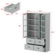preview thumbnail 87 of 98, Modular Glass Doors Display Cabinet Combo Bookcase Home Office Pantry