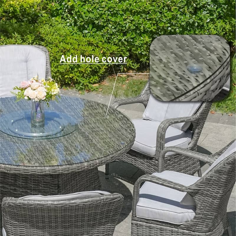7-piece Outdoor Dining Set Round Table with Chairs