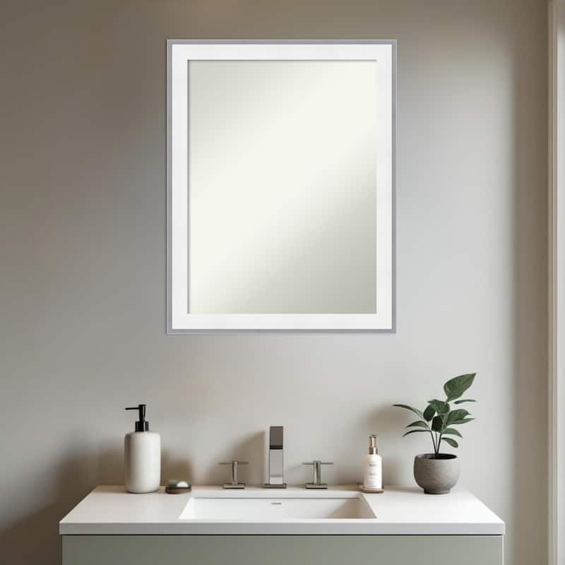 Maya Non-Beveled Framed Bathroom Vanity Wall Mirror