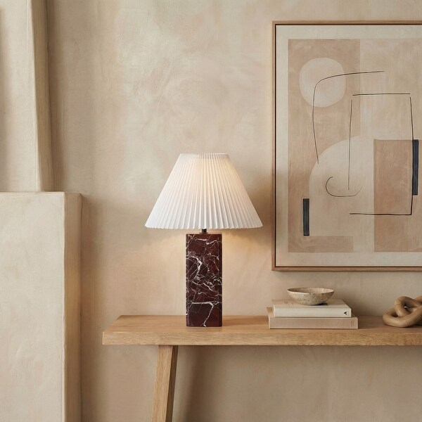 SAFAVIEH Couture Mackenzie 25-Inch LED Dimmable Square Marble