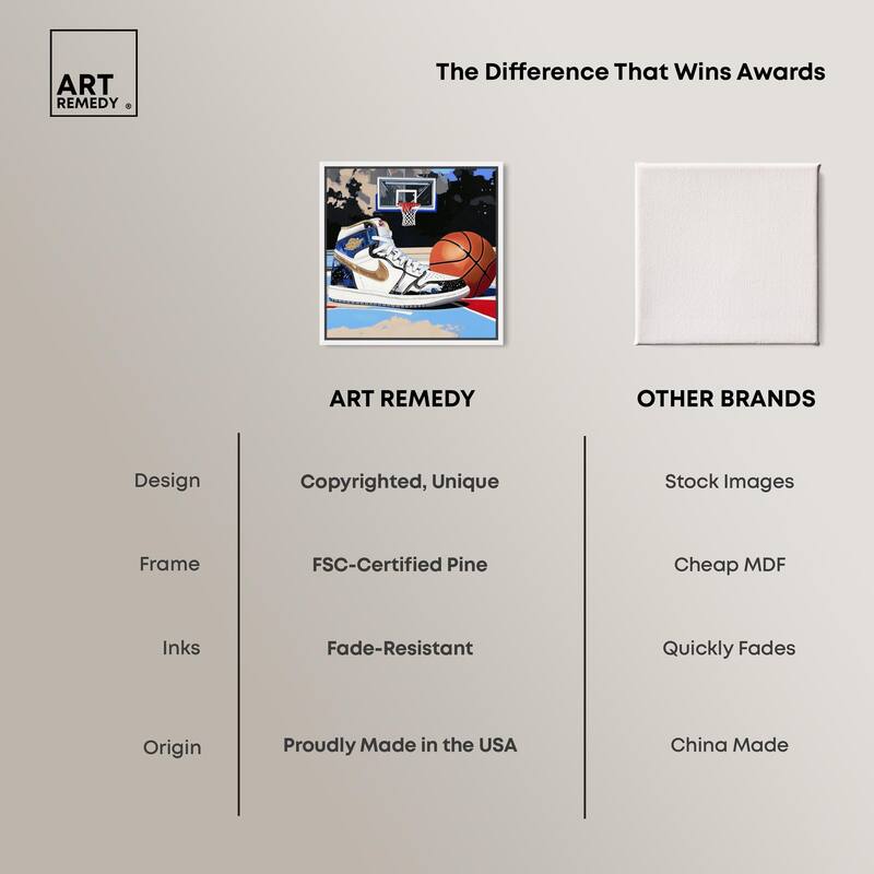 Basketball Court Blues Canvas by Art Remedy