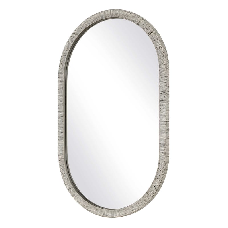 Copper Grove Silver Black Aluminum Oval Wall Mirror