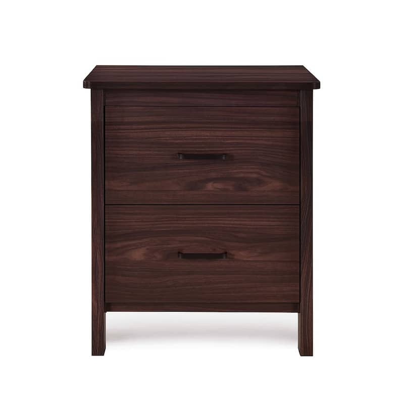 Modern Nightstand with 2 Drawers and Metal Handles by Christopher Knight Home