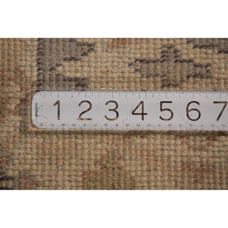 Gray Oushak Indian Runner Rug Hand-Knotted Transitional Wool Carpet - 2'8"x 9'10"