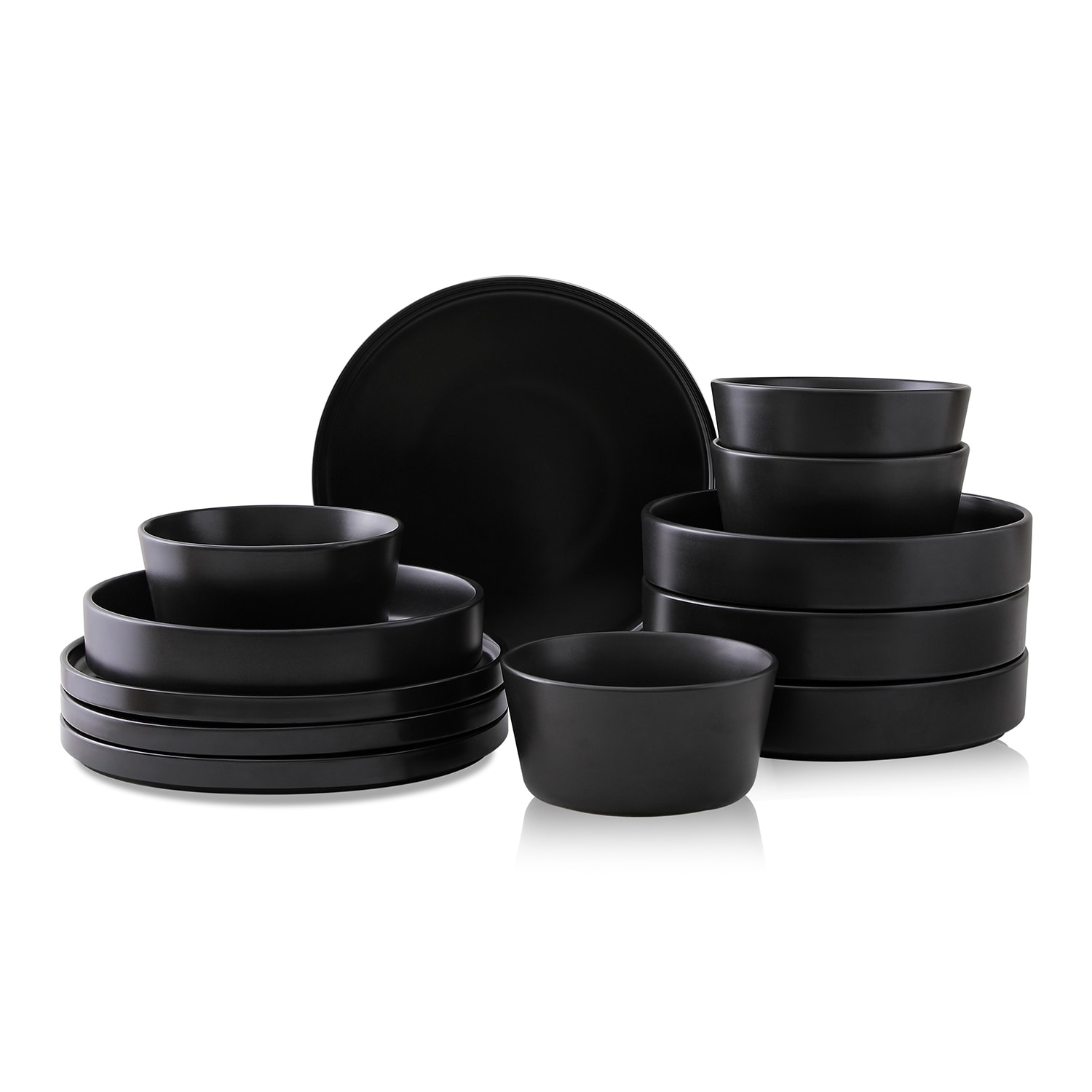 Stone Lain Celina Stoneware Dinnerware Set Dinner Bowl and Pasta Bowl White 12 Piece