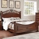 preview thumbnail 7 of 10, Wooden Bed with Crafted Headboard in Dark Cherry