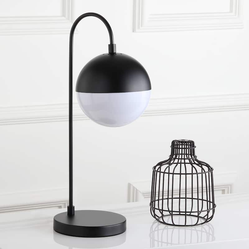 SAFAVIEH Lighting 21-inch Mid-Century Black Cappi LED Task Table Lamp - 9.75"x7"x20.5"