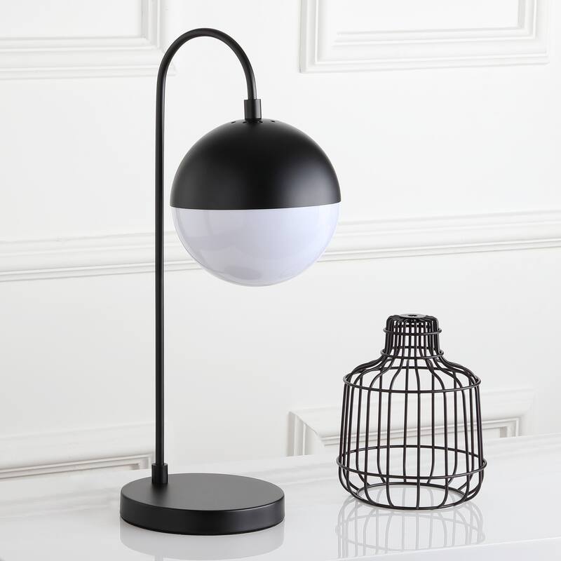 SAFAVIEH Lighting Laurenza 21-inch Mid-Century Brass Gold Led Task Table Lamp - Black