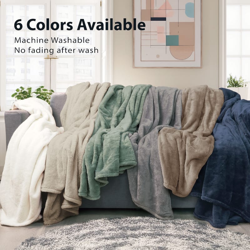 Luxury Double-Sided Plush Fleece Blanket - Ultra-Soft, Reversible, All-Season Comfort Throw