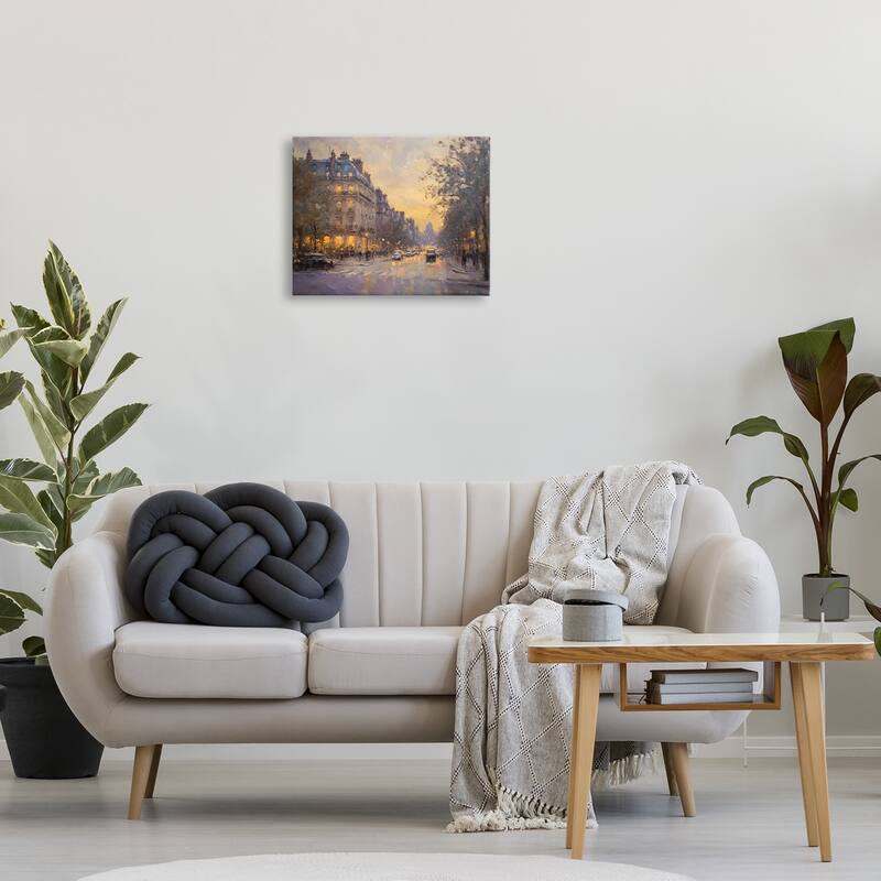 Stupell Vintage City Street View Canvas Wall Art Design By Petal Prints Design