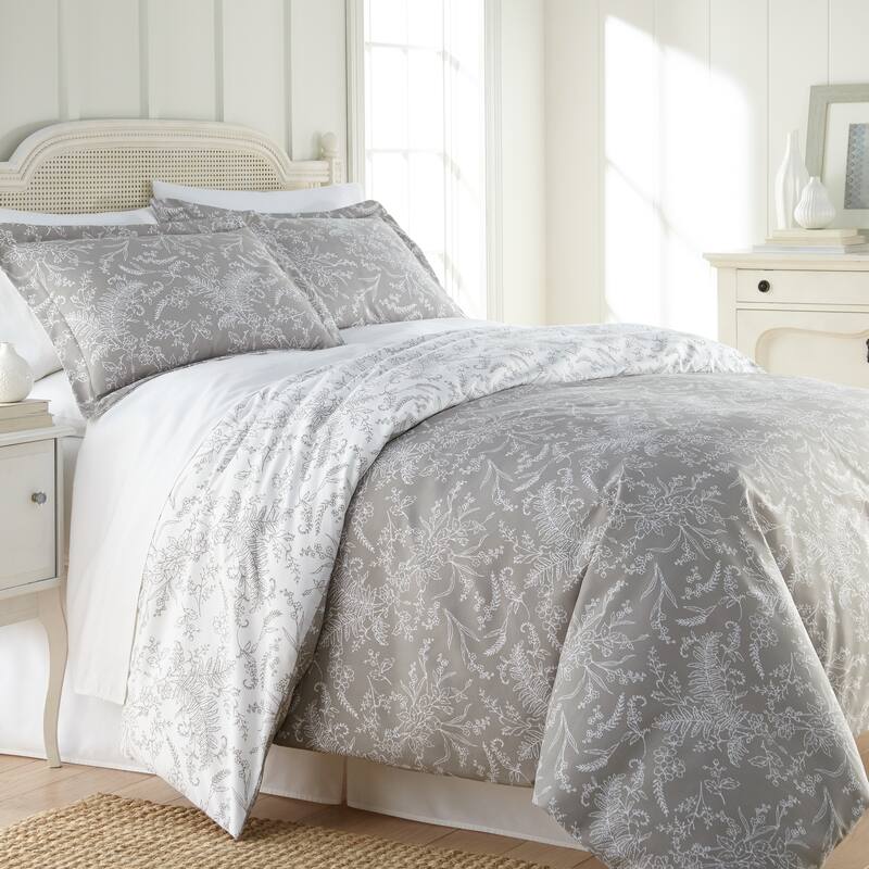 Winter Brush Reversible Down Alternative Comforter and Sham Set - Grey - Twin - Twin XL
