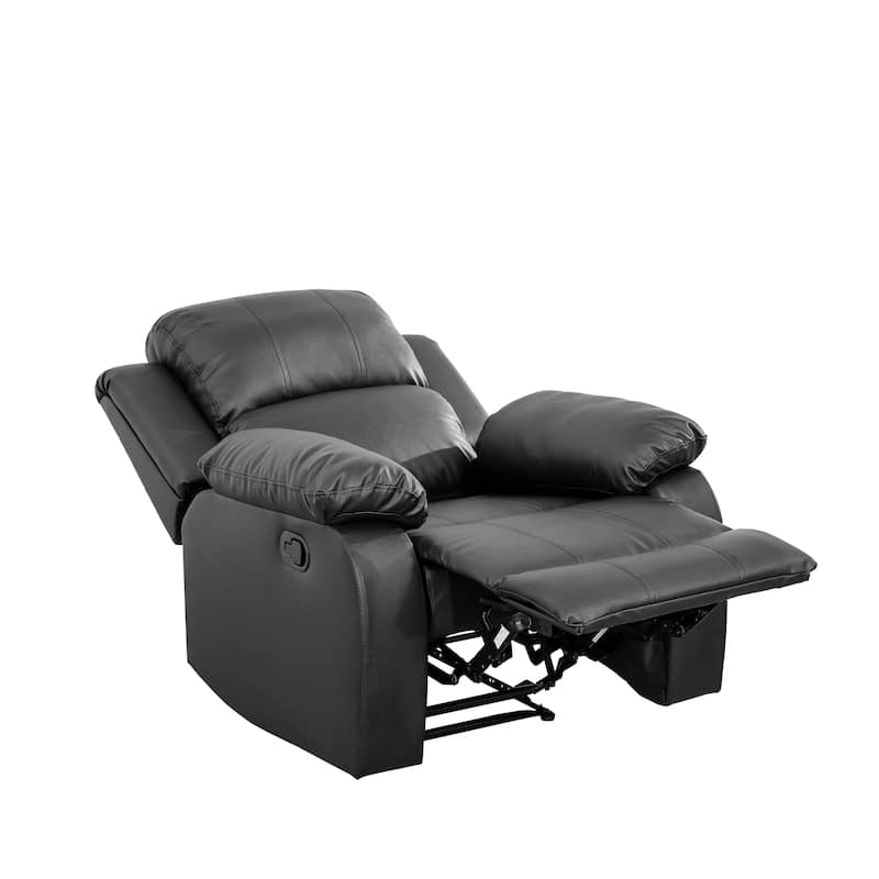 Black Semi PU And PVC 3-Piece Couch Living Room Sofa Set