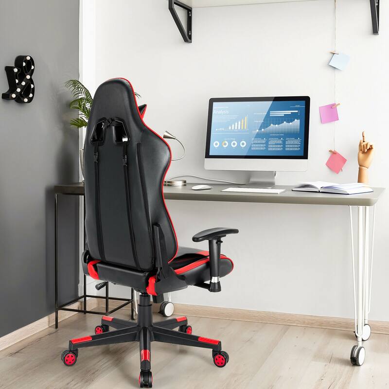 Gymax Gaming Chair Adjustable Swivel Racing Style Computer Office - See Details
