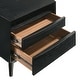 preview thumbnail 21 of 47, Artemio Black or Walnut Wood 4 Piece Bedroom Set with Grey Upholstered Headboard