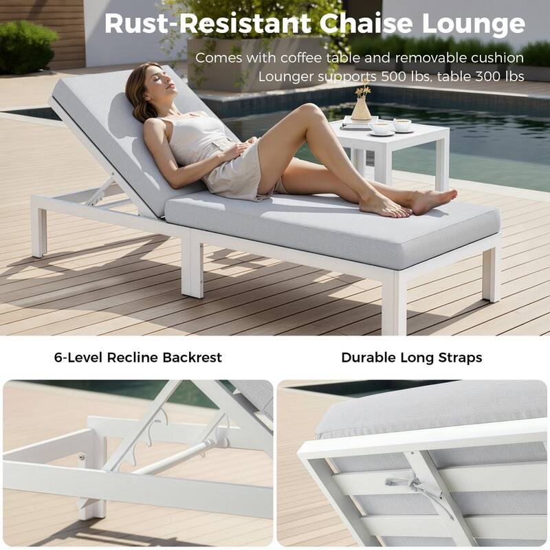 11-Piece Luxury Aluminum Outdoor Furniture Set with Chaise Lounge & Fire Pit Table, 29" Deep Seating Aluminum Patio Sectional