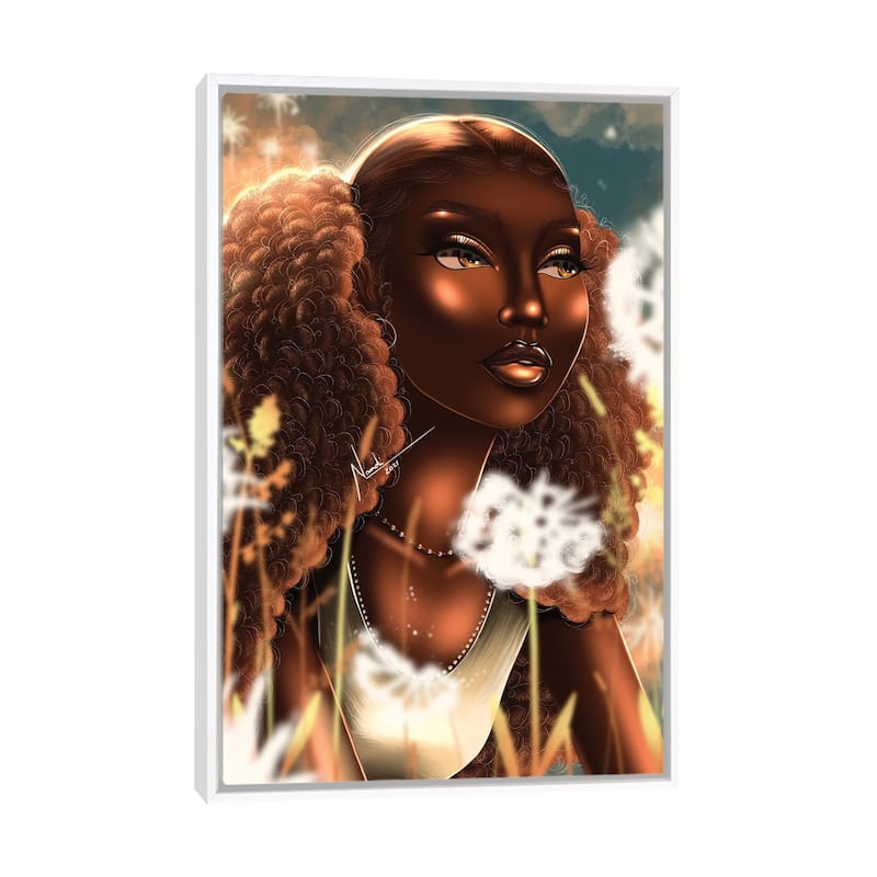 iCanvas "Dandelion" by Nandi L. Fernandez Framed Canvas Print - White - 48x32