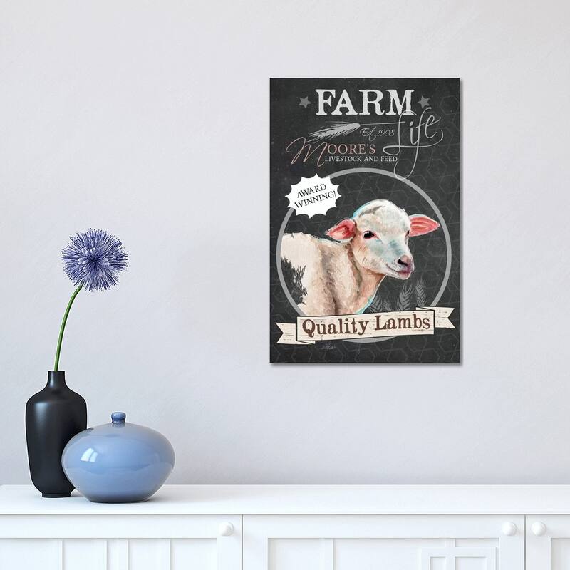 iCanvas "Quality Lambs" by Jennifer Redstreake Canvas Print - 18x12x1.5