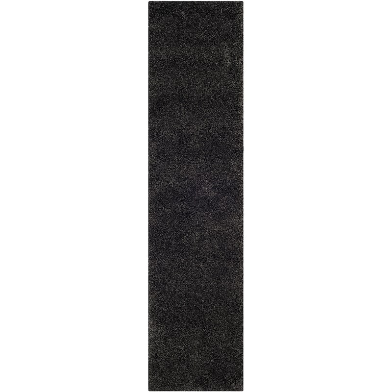 SAFAVIEH, Milan Shag Afton 2-inch Thick Area Rug - 2' x 10' Runner - Dark Grey