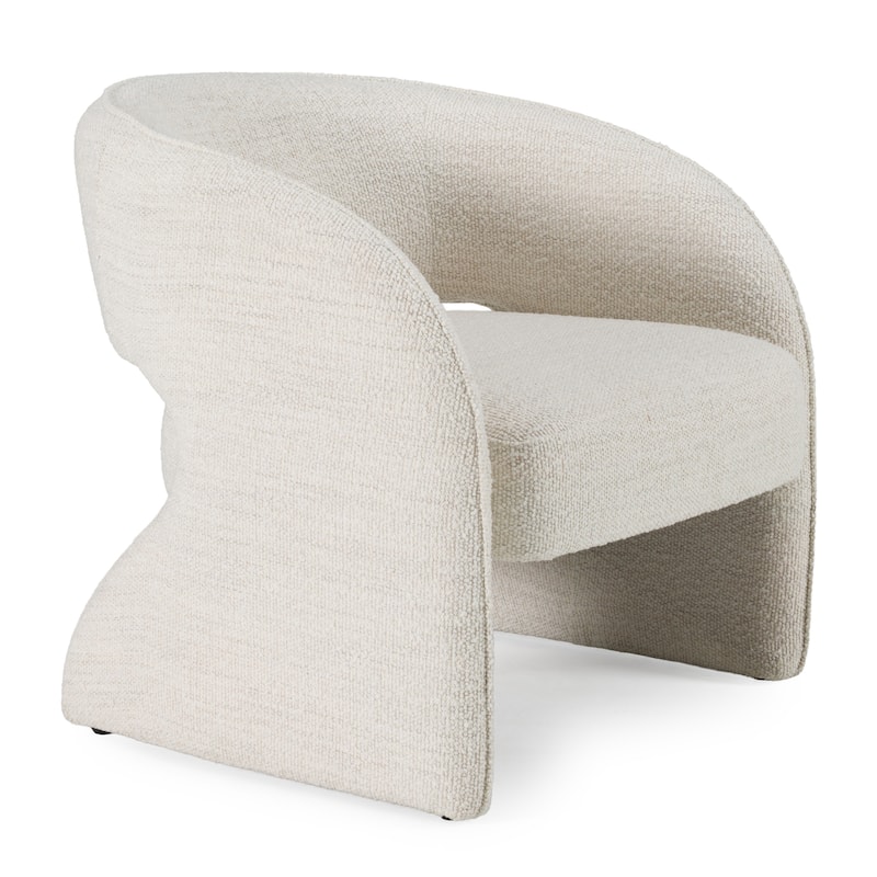Modrest Luby Modern Cream Fabric Accent Chair