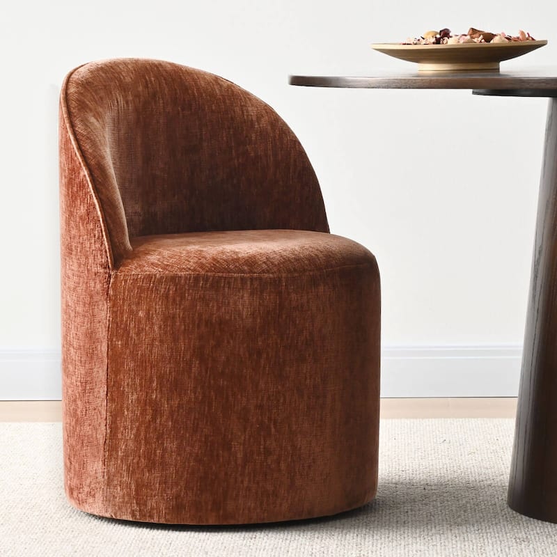 Upholstered Chenille Office Chair with Wheels