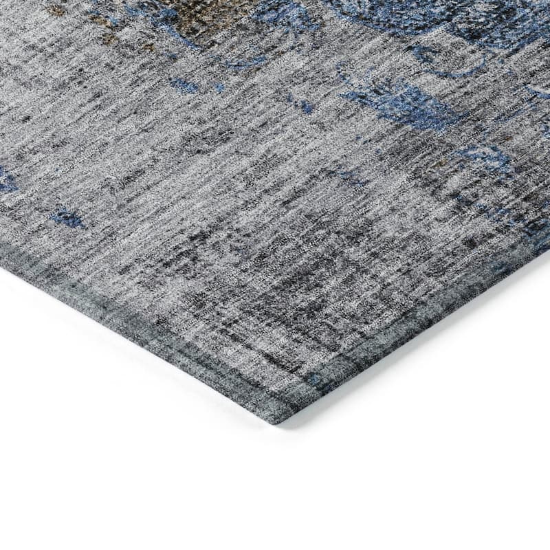 Machine Washable Indoor/ Outdoor Vintage Traditional Chantille Rug