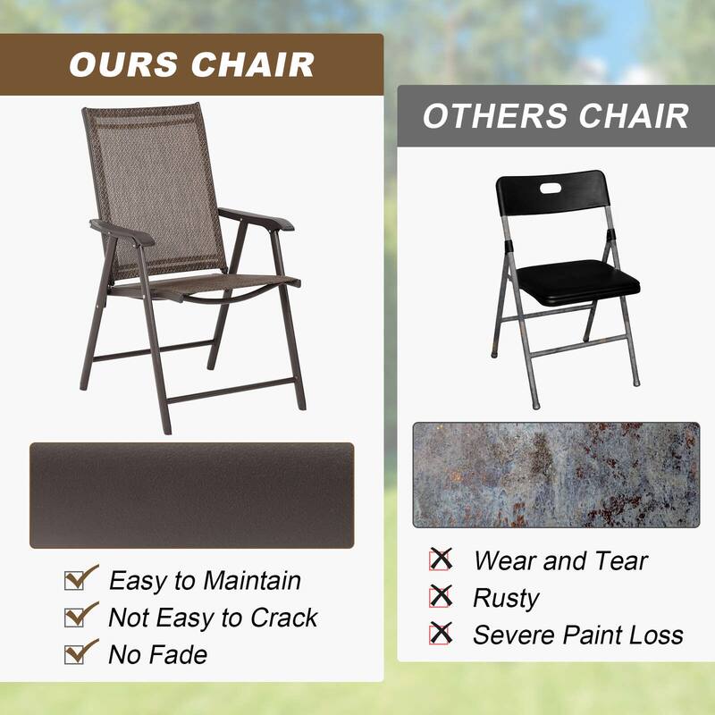 Aoodor Set of 4 Patio Folding Chairs