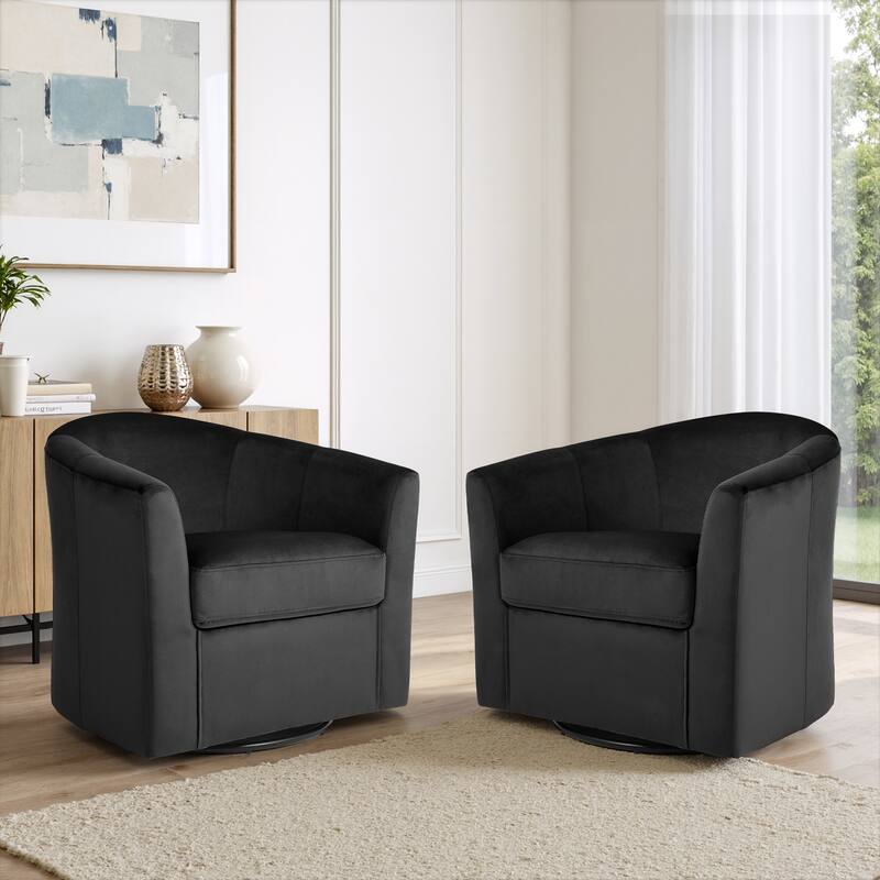 Modern 29"W Upholstered Swivel Barrel Chair for Living Room