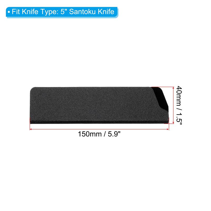 ABS Knife Cover Sleeves Edge Guard Blade Protector - Black 1 Pcs - 5" Santoku Knife