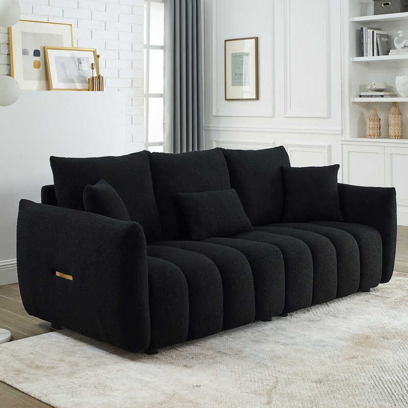 Oversized Teddy Fabric Upholstered Sofa