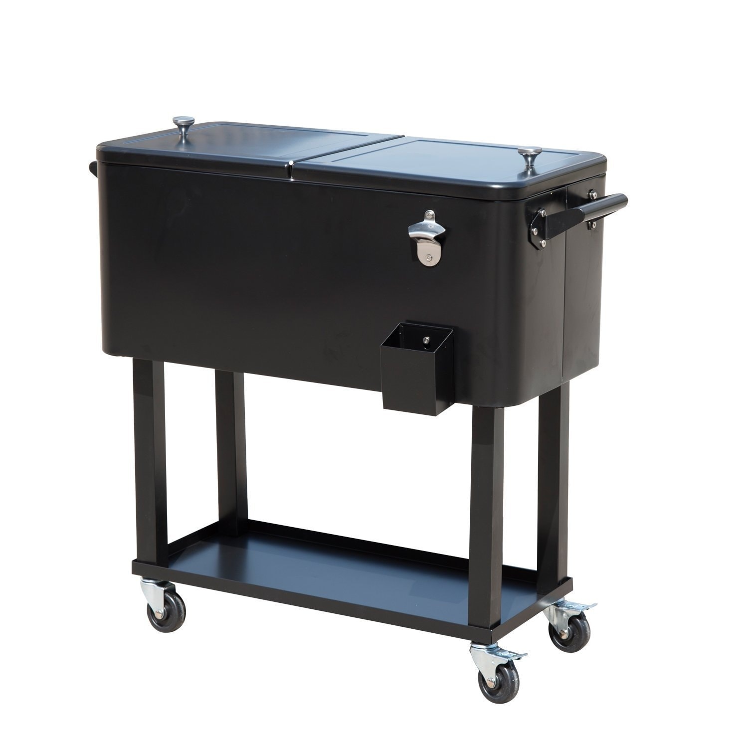 Outsunny Rolling Ice Chest Portable Patio Party Drink Cooler Cart