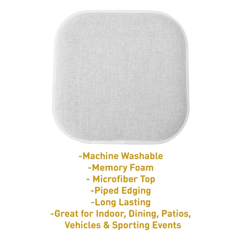 Sweet Home Collection Alexis Memory Foam Non Slip Back Chair Pad Cushion - 16"x16"