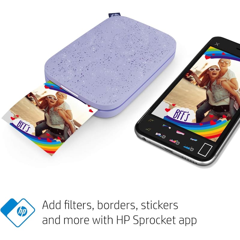 HP Sprocket Portable Instant Photo Printer, Prints From iOS or Android Devices