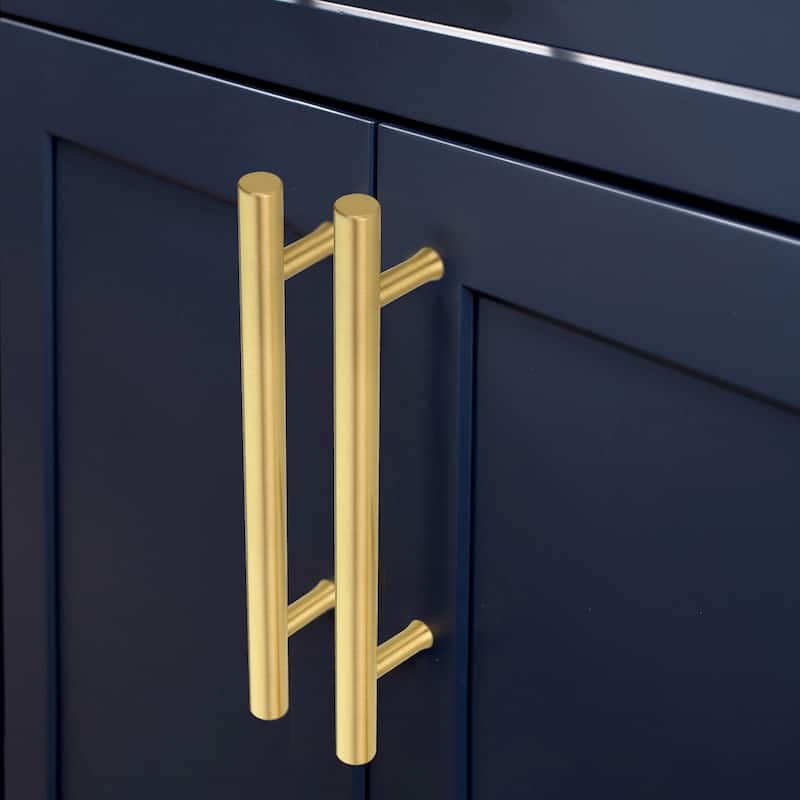 5 Inch Hole Center Copper Kitchen Cabinet Handles 100% Solid Brass Drawer Pulls (5-PACK)