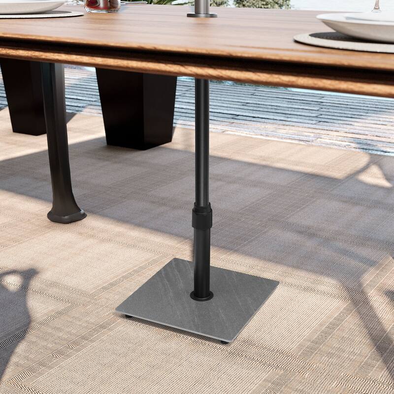 30lb Steel Umbrella Base Holder Square Weighted Stand for Outdoor Market Umbrella - 17.72" x 17.72"