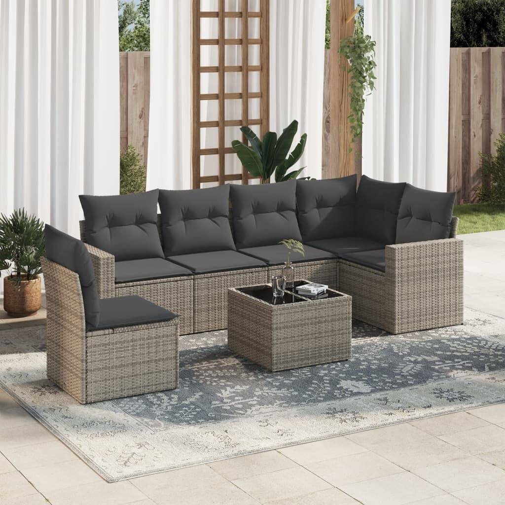 vidaXL Garden Sofa Set Grey - 93.5 x 50.2 x 33.5