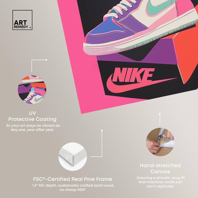 City Pop Sneakers Canvas by Art Remedy, Gallery Wrapped