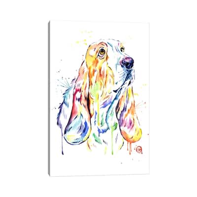 iCanvas "Basset Hound" by Lisa Whitehouse Canvas Print