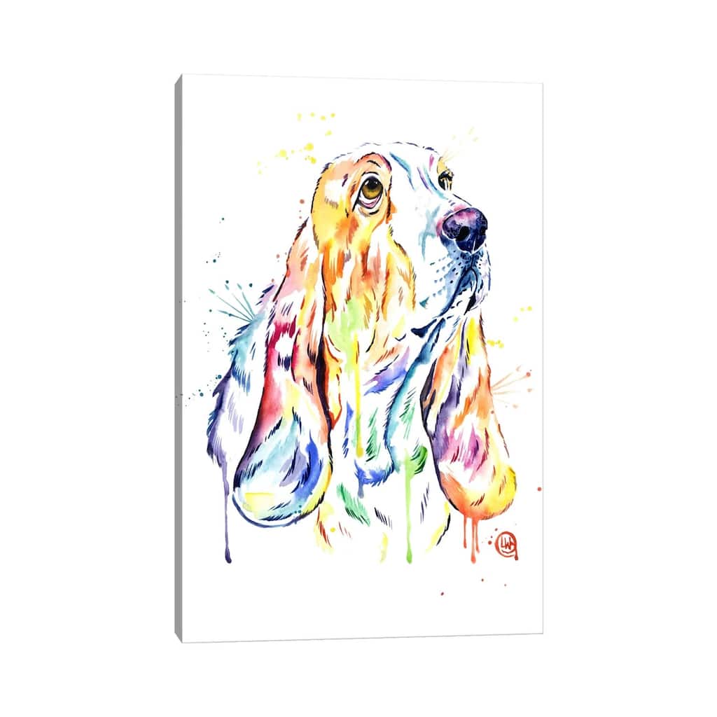 iCanvas "Basset Hound" by Lisa Whitehouse Canvas Print