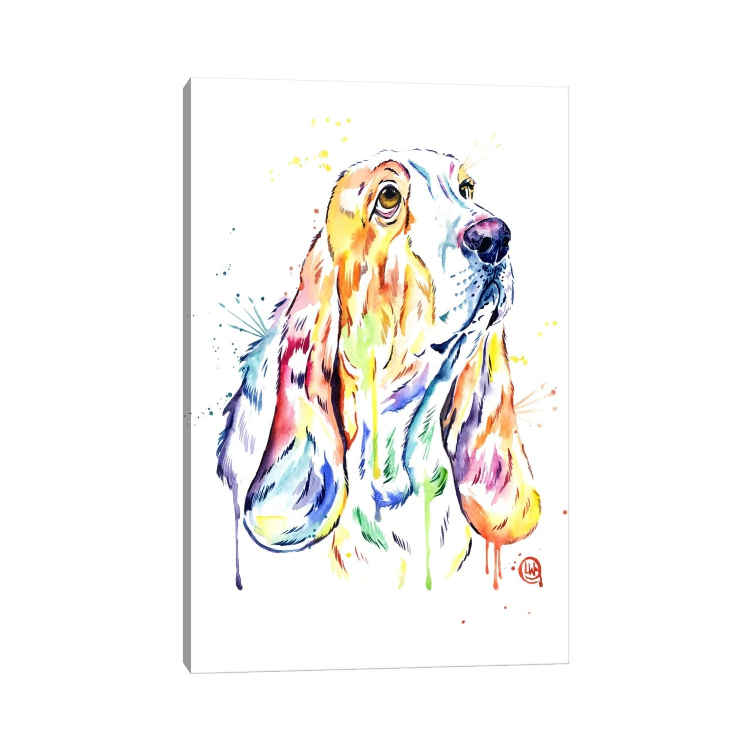 iCanvas "Basset Hound" by Lisa Whitehouse Canvas Print