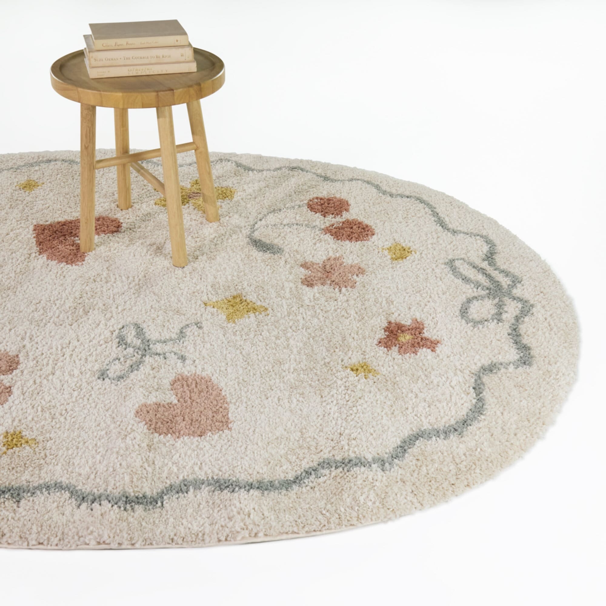 Cherie Kids Icons Ribbon Border Area Rug