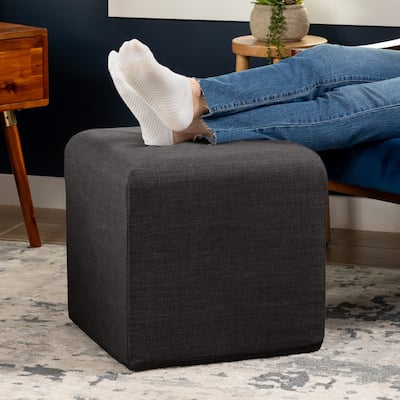 Jaxx Monroe Square Foam Ottoman with Stain Resistant Performance Fabric